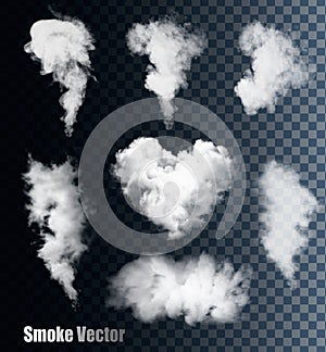 Fumar vectores sobre el transparente 