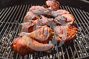 Smoked chicken legs barbeque
