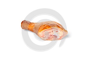 Smoked chicken legs isolated on white background