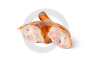 Smoked chicken legs isolated on white background