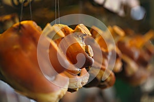 Smoked and cooked pork knuckle