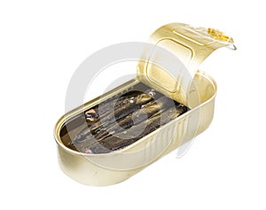 Smoked fish in the bank, sprats