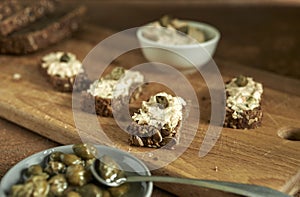 Smoked fish rillette with capers