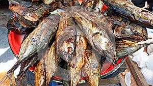 Smoked fufu fish is widely sold in traditional markets