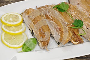 Smoked herring fillets