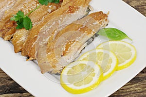 Smoked herring fillets