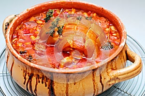 Smoked pork leg and beans