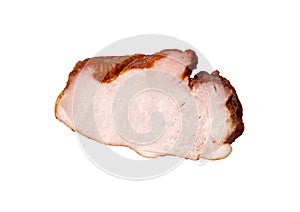 Smoked pork on a white background. Meat delicacy