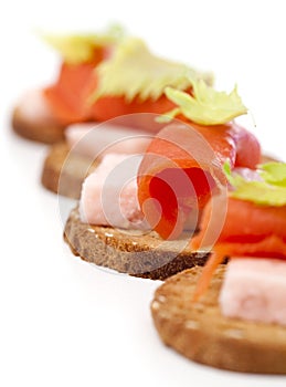 Smoked salmon appetizer photo