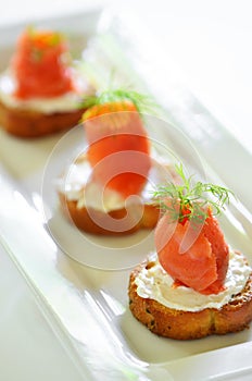 Smoked salmon appetizer