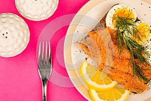 Smoked Salmon With boiled Eggs Open Face Sandwich On Rye Bread W