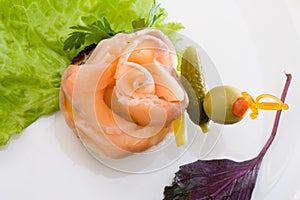 Smoked salmon canape