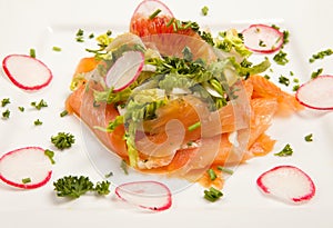 Smoked salmon salad appetizer