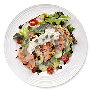 Smoked Salmon Salad with Potato Rosti