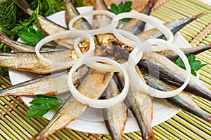 Smoked small fish