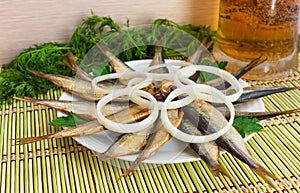 Smoked small fish (kilka, sprat, herring)