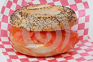 Smoked trout bagel
