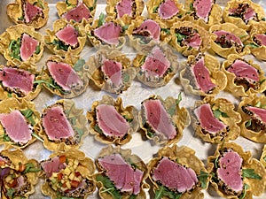 Smoked tuna on the table - image