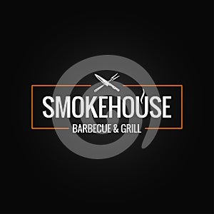 Smokehouse logo design on black background