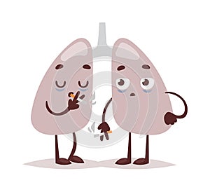 Smokers lungs vector illustration.