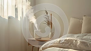 Smokestack Emerging From Humidifier on Bed