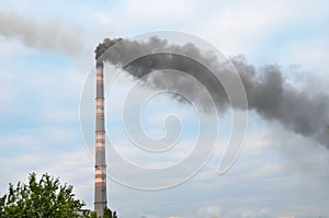 Smokestack polluting the environment