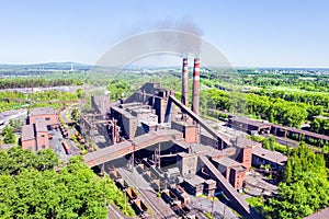 Smokestacks of an sinter factory.