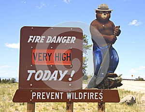 Smokey bear fire sign