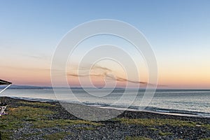 Smokey clouds on horizon over Napier, New Zealand