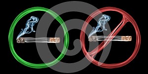 Smoking allowed and forbidden