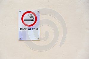 Smoking area sign of D varee diva kiang haad beach hotel Hua Hin
