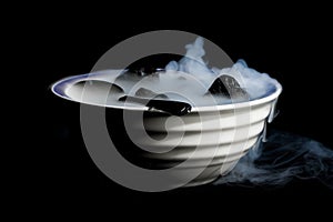 Smoking bowl of lava rocks and spoon