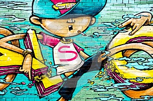 Smoking boy graffiti