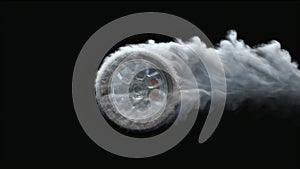 Smoking car wheel photo