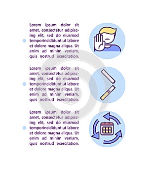 Smoking cessation programs concept icon with text