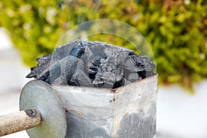 Smoking charcoal chimney starter bucket for barbecue
