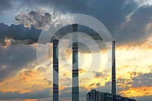 Smoking chimney of chemical factory