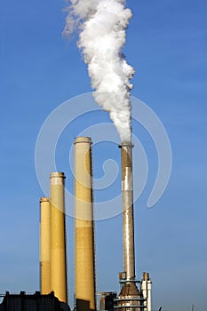 Smoking chimney of coal power plant