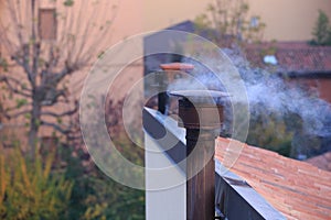 Smoking chimney of an house