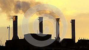 Smoking chimneys of heat electropower station