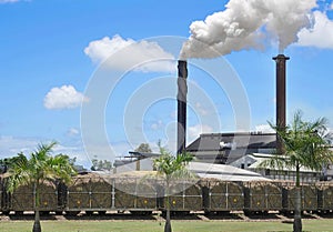 Smoking chimneys of Tully Sugar Mill