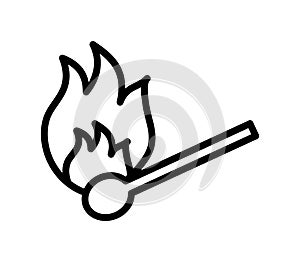 Smoking cigar flat line icon. Cigar, tobacco, vape tank and cigarettes. Outline sign for mobile concept and web design