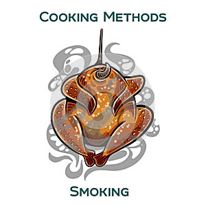 Smoking. Cooking methods. Hand-drawn vector illustration
