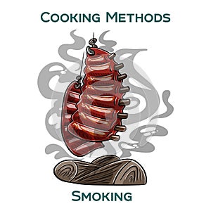 Smoking. Cooking methods. Hand-drawn vector illustration