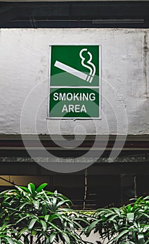 Smoking designated area sign