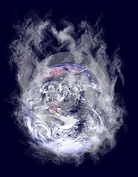 Smoking Earth globe