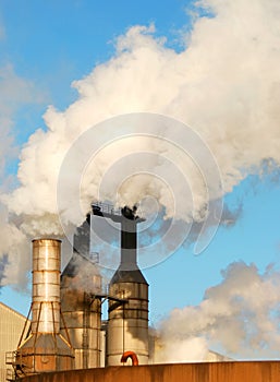 Smoking factory chimneys