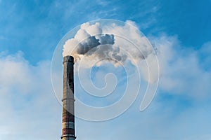 Smoking factory chimneys with co2 emissions.Environmental problem of environmental and air pollution.Climate change,ecology,