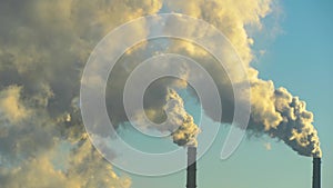 Smoking factory chimneys.Environmental problem of pollution of environment and air in large cities.Climate change,ecology and glob
