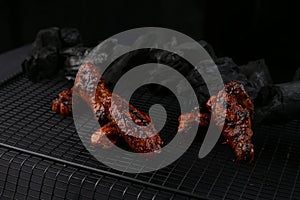 Smoking Fiery Grilled Buffalo wings or Chicken Wings